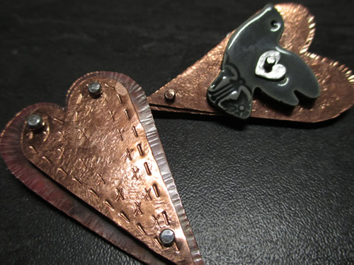 Riveted Copper Brooches
