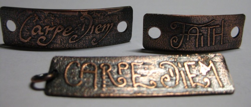 Etched Copper bracelet bars