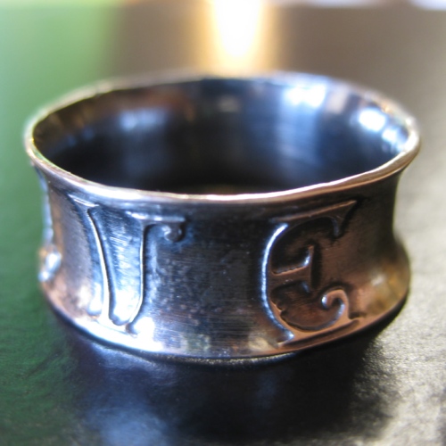 silver etched believe ring