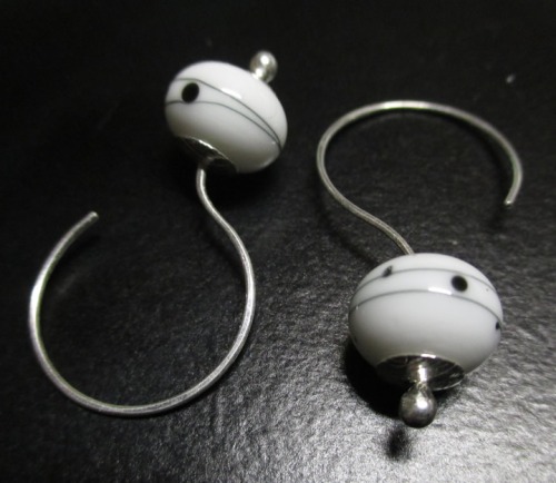 Changeable lampwork ear wires handmade silver for instant earrings