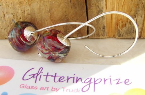 artisan silver ear wires for lampwork beads