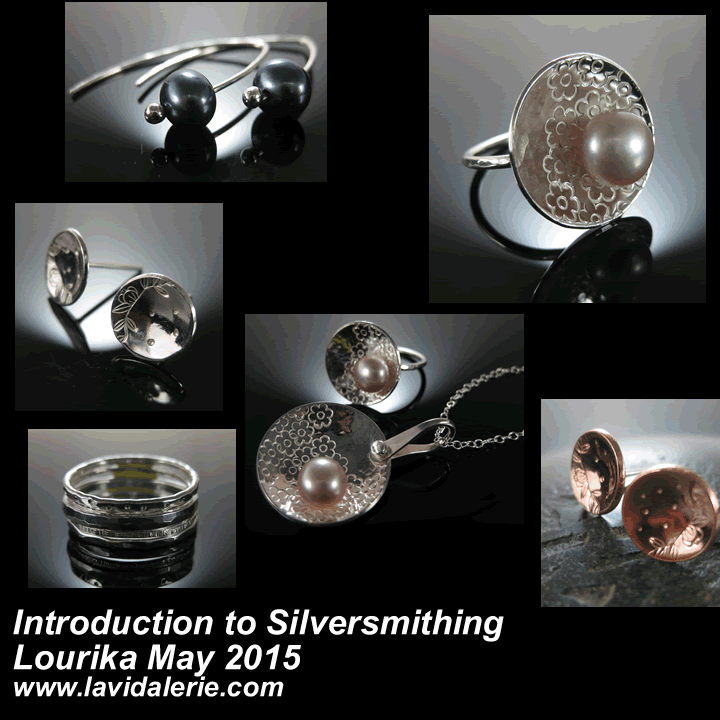 silversmithing students work class 