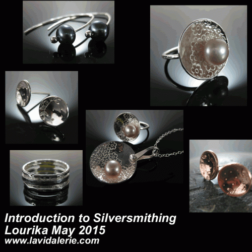 silversmithing students work class 