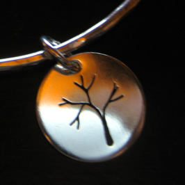 handmade silver waiting for spring charm